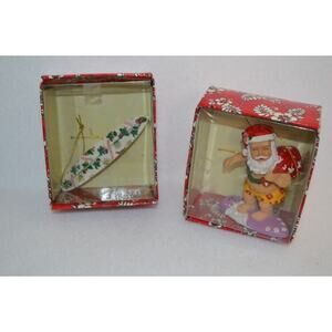 Island Aloha Hawaiian Surfing Santa Christmas Ornaments 2005
